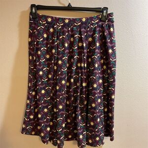 LuLaRoe Women's Floral A-Line Pleated Skirt with Pockets Multicolor Knee…